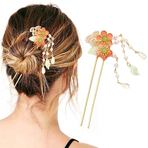 Retro Flowers Pearl Hair Stick češalj za kosu u drevnom stilu resica privjesak Kineski štapići za kosu ukosnica