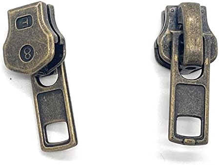 Komplet za popravak patentnih zatvarača - 8 teški univerzalni antikni mesingani džepni jakni sa gornjim zaustavljanjima