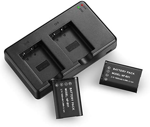 NP-BX1 baterija 2 paket 1600mAh i dual USB punjač za Sony NP-BX1 / M8, Cyber-shot DSC-HX95, HX99, HX350, RX1,