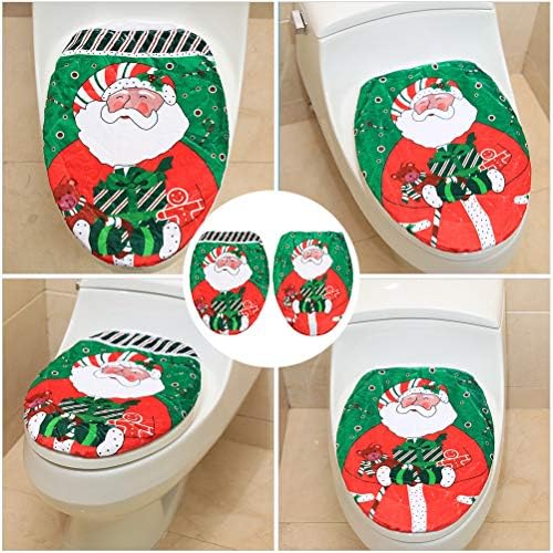 Galpada Božićne ukrase 2pcs Božićni santa Claus Štamparija pokriva toaletne jastučiće za dom