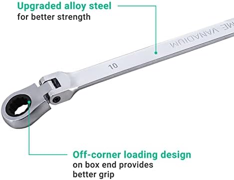 Pilida 10 x 11 mm duga fleksibilna kutija za čegrtaljke krajnji ključ sa 12 tačaka Metrički