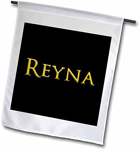 3drose Reyna atraktivno ime za djevojčice u SAD-u. Žuto na crnom poklon-zastave