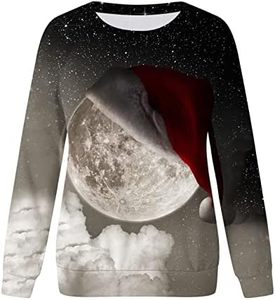 Božićne košulje za žene plus veličine Crewneck Pulover Snowflake Graphic Thirt Ležerne prilike za odmor Felds