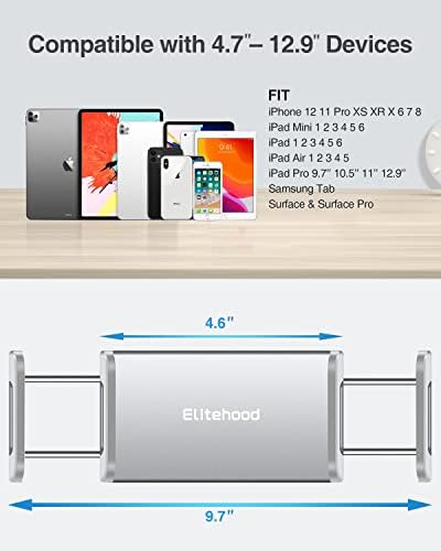 Elite aluminijum iPad stalak za stativu, 72in podesivi postrojbi za iPad, jaki držač za držač stativa,