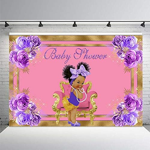 MEHOFOTO ljubičasto ružičasto zlato Princeza Royal Baby Shower Photo Studio Booth pozadina Glitter ljubičasta