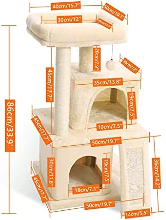 Xlaiq modern Cats Tree Cats Tower sa stubovima za grebanje prekrivenim sisalom, prostranim