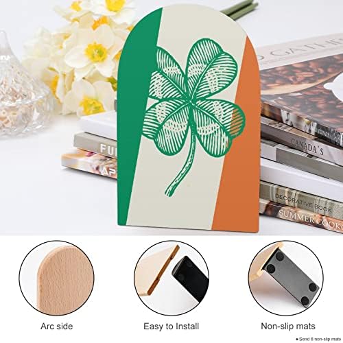 Irska Zastava djetelina djetelina slikarstvo Drvo Bookend dekorativna neklizajuća knjiga kraj 1 par 7x5