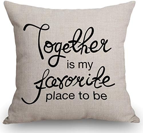 SSOIU Farmhouse jastuci - romantični citat zajedno je moje omiljeno mjesto za pokrov jastuka za seosku