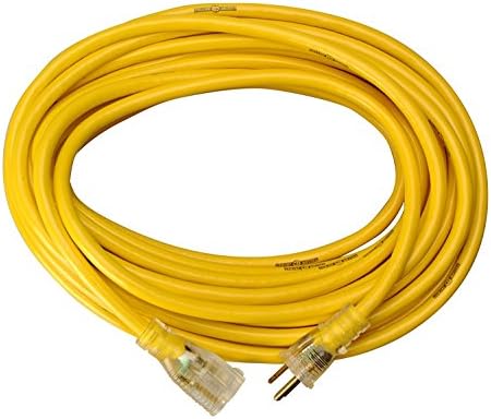 Žuta jakna GIDDS-283431 2888 Izvođač produžni kabel sa osvetljenim krajevima; 100 stopa; Ft