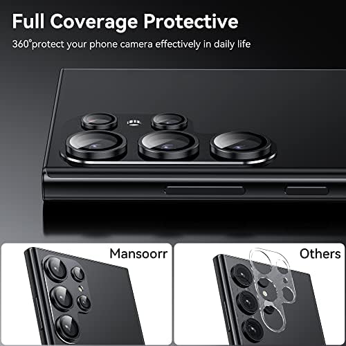 Mansoorr za Samsung Galaxy S23 Ultra zaštita sočiva kamere, [potpuna zaštita] Zaštita ekrana od kaljenog stakla
