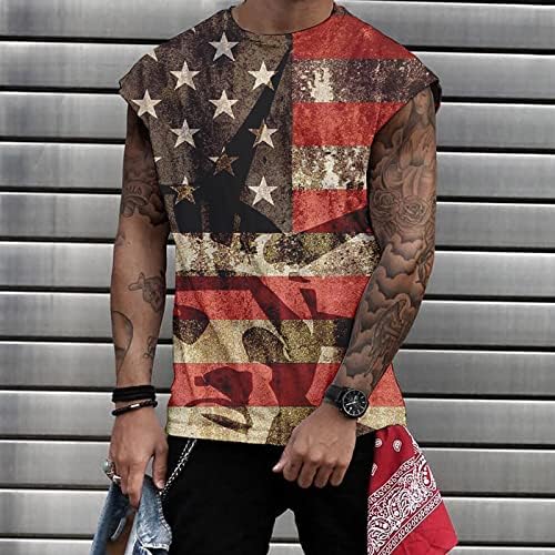 Ruiruilico Patriotske majice za muškarce Amerika Zastava Ljetni casual kratkih rukava Comfy