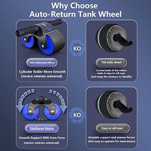 Fyaner Automatski povratni kotač - AB valjkasti kotač za vježbanje trbušne vježbe sa mat koljena trbušnim