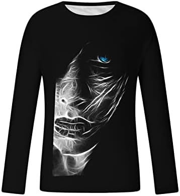 Muške sportske majice 3D Digitalna štampa okrugli vrat Dugi rukav pulover bluza za fitnes bluze