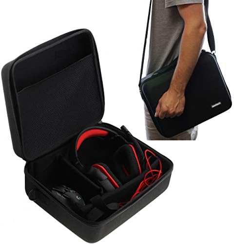 Navitech Crna tvrda Eva torbica kompatibilna sa slušalicama za igranje i slušalicama kompatibilnim sa Razer