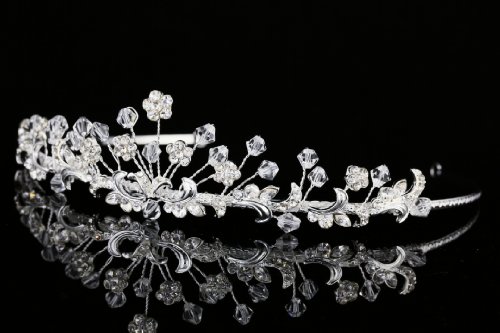 Ručno Rađena Svadbena Cvijeta Vještački Dijamant Kristalna Maturalna Vjenčana Kruna Tijara T948