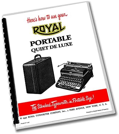 Royal Portable Quiet De Luxe pisaća mašina uputstvo za upotrebu uputstvo za upotrebu reprodukcija Vintage Original