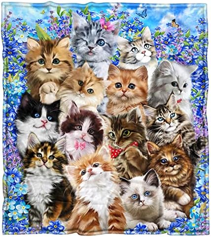 Nueasrs CAT pokrivač mačiće Flannel Fleece pokrivač, pokloni za odrasle / djecu / mačje ljubitelje,