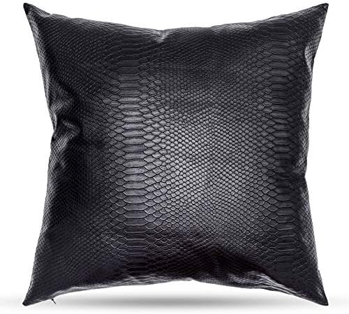 HDDAHUA Crna zmija kožna kožna jastuka za kožni jastuk - Kauč kauč kauča - ukrasni modernim bacanjem za dnevni