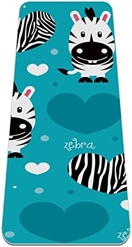 Siebzeh Zebra i srce Premium Thick Yoga Mat Eco Friendly Rubber Health & amp; fitnes Non Slip