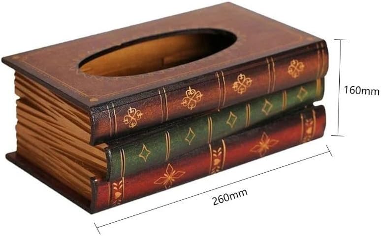 Retro Drvena Kutija Za Maramice U Obliku Knjige Vintage Drveni Držač Za Papir Za Salvete Kutija