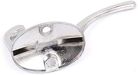 X - DREE srebrni ton cink legura zidni nosač Odjeća šal ručnik dvostruka vješalica (srebrni ton