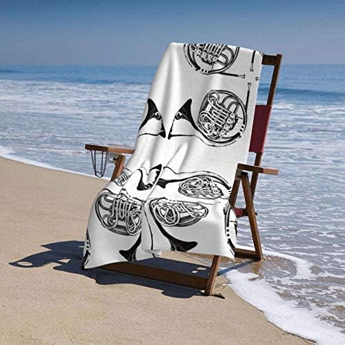 Ručnik za plažu od francuskog roga za odrasle, 32 x 52 inča, upijajući prenosni lagani pokrivač ručnici mekani