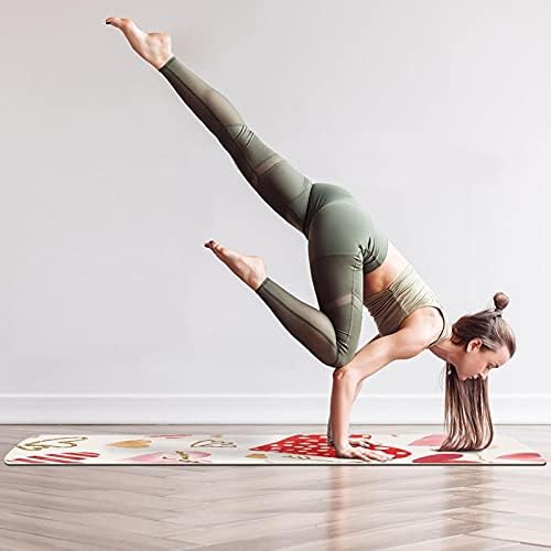 6mm Extra Thick Yoga Mat, srce akvarel Print Eco-Friendly TPE vježbe Mats Pilates Mat sa za jogu, trening, Core Fitness i Kat vježbe, muškarci & žene