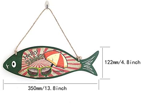 Ljetna drvena riba Dobrodošli znak nautički zid umjetničko dekor viseći vintage riblje ukras