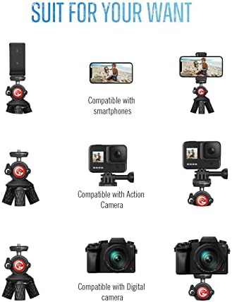 Goofoto Telefon statio, fleksibilan stativ za iPhone, Android mobitel i kameru, sa bendable mini prenosni
