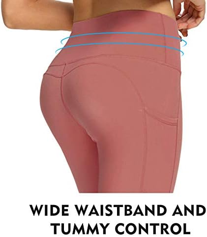 Mesily visoke struk joge gamaše hlače za žene sa džepovima za žene - vježbanje hlače hlače Tummy Control Gym Yoga