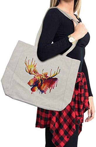 Ambesonne Moose torba za kupovinu, psihodelična akvarelna četkica u stilu živopisne tonirane