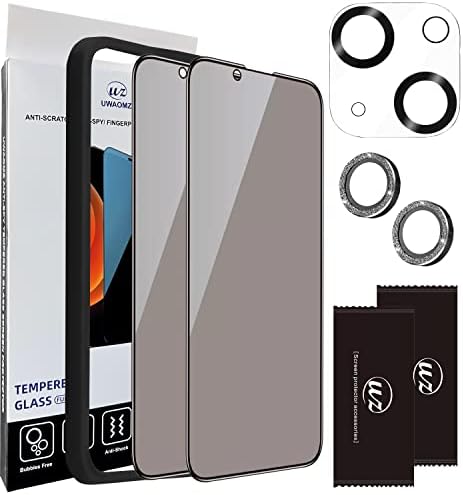 UWAOMZ [2+2 paketa za iPhone 14 Plus Anti-Spy kaljeno staklo Zaštita ekrana dodatna oprema za telefon,2