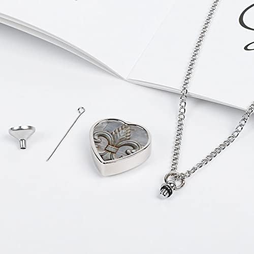 Tin Fleur-de-lis detalj pet urna ogrlica kremiranje srce privjesak spomen uspomena nakit za pse mačke pepeo