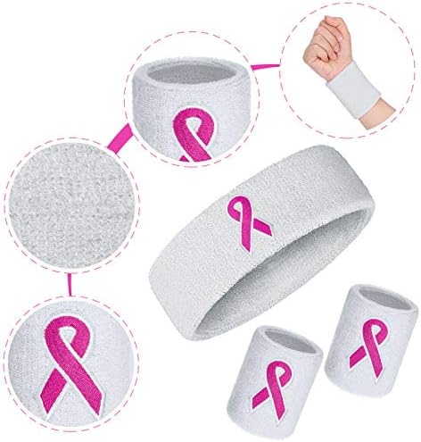6 komada set Trenirki za svijest o raku dojke, uključuje 2 komada sportske trake za glavu i 4