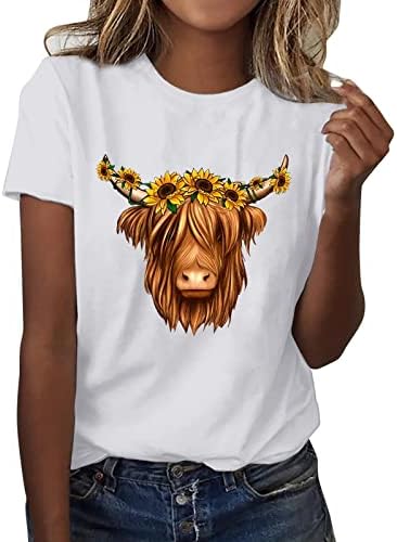 Majica Juniori ženska Casual majica sa kratkim rukavima Osnovni ljetni vrhovi labava čista krava ženski Dugi