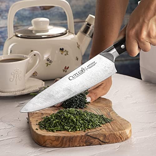 Cutluxe Chef & Santoku set noža - kovani visoki ugljik njemački čelik - Full Tang & Brazha Sharp -