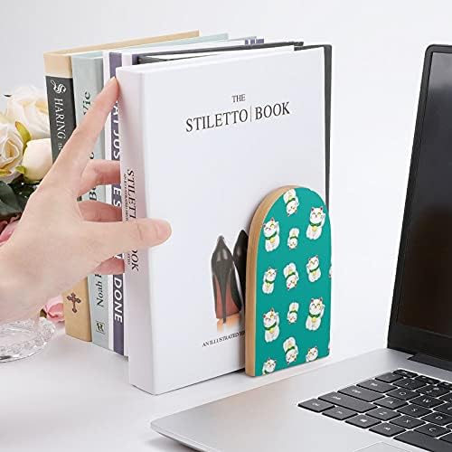 Lucky Cat Book završava za police drveni držač držača za knjige za teške knjige razdjelnik moderni dekorativni