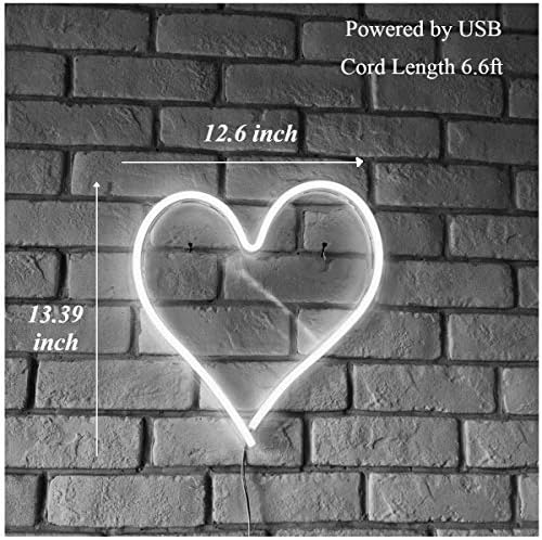 Britrio LED Neonski svjetlosni znak, 13.4 x12.6 u obliku srca neonski znak zidni viseći znak zidna umjetnost