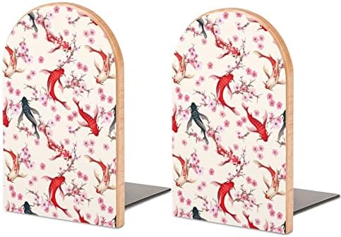 Japanski Koi riba Cherry Blossoms slatka knjiga EndsWooden Bookends držač za police knjige razdjelnik
