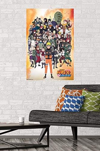 Trendovi International Naruto Shippuden-grupa Wall Poster, 22.375 x 34, Poster & Mount Bundle