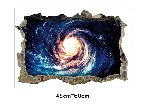 Wallpark plava svemirska Galaxy zidna naljepnica, vrtlog crne rupe 3d zidna naljepnica koja se može ukloniti,
