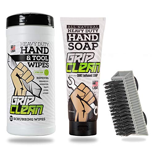 Grip Clean / sredstvo za čišćenje ruku za automehaničare-sav prirodni sapun za teške uslove rada + maramice za