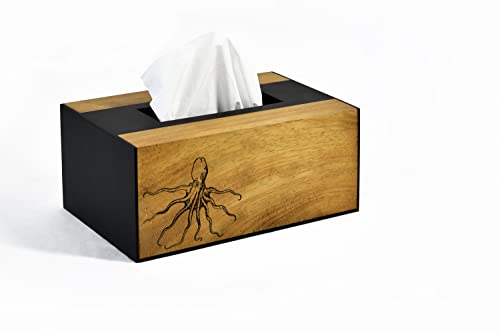 Poklopac kutije za tkivo - pravokutni držač - drvena ugravirana kutija - Personalizirani poklon