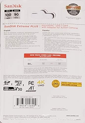 SANDISK EXTREME PLUS MICRO SDXC UHS-I 64GB 100MB/s memorijska kartica sa adapterom