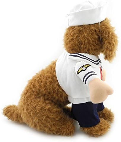 SMALLLEE_LUCKY_STORE mali mačji pas mornarski kostim sa šeširom mornarski, mali, bijeli