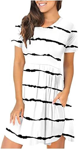 Ljetne haljine za žene ispod $12 žene kratke rukave haljine Casual jednostavna majica labave duge