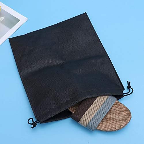 Moda 4pcs Prijenosni netkani tkanini za pohranu za pohranu crne cipele za kućne torbe za kućnu putovanja na
