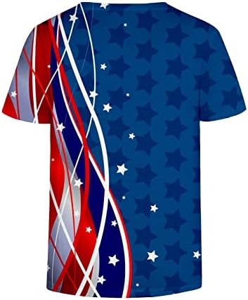 4. jula 2023. majice za žene američke zastave Top V rect Thirts Kratki rukav labavi ležerne ljetne