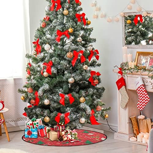 Visesunny Christen Tree Mat božićno drvce Xmas crveni i zeleni ukras stalak za stalak za podlozi za uklanjanje