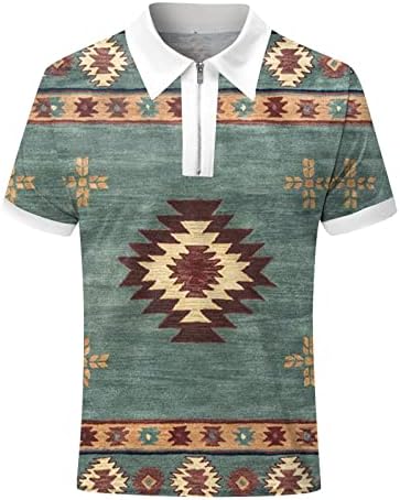 Aztec polo T majica za muškarce zapadni triban 2023. ljetni casual kratkih rukava patentni zatvarač